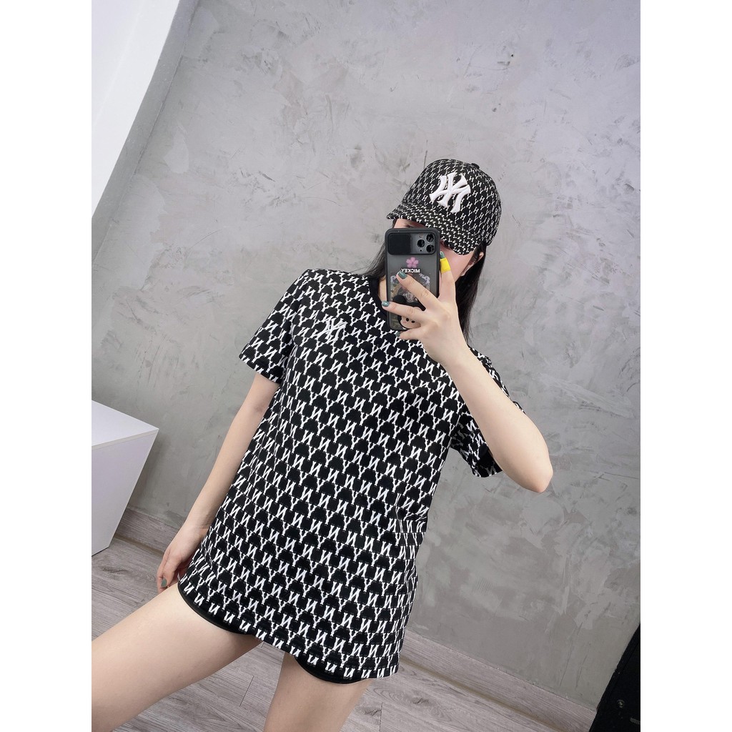 | Ảnh Thật | Mũ Ny Màu Đen Logo Thêu Trắng
