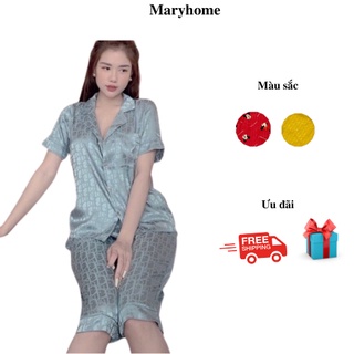 Bộ Ngủ Pijama Lụa ngố cộc tay Maryhome không nhăn không phai màu