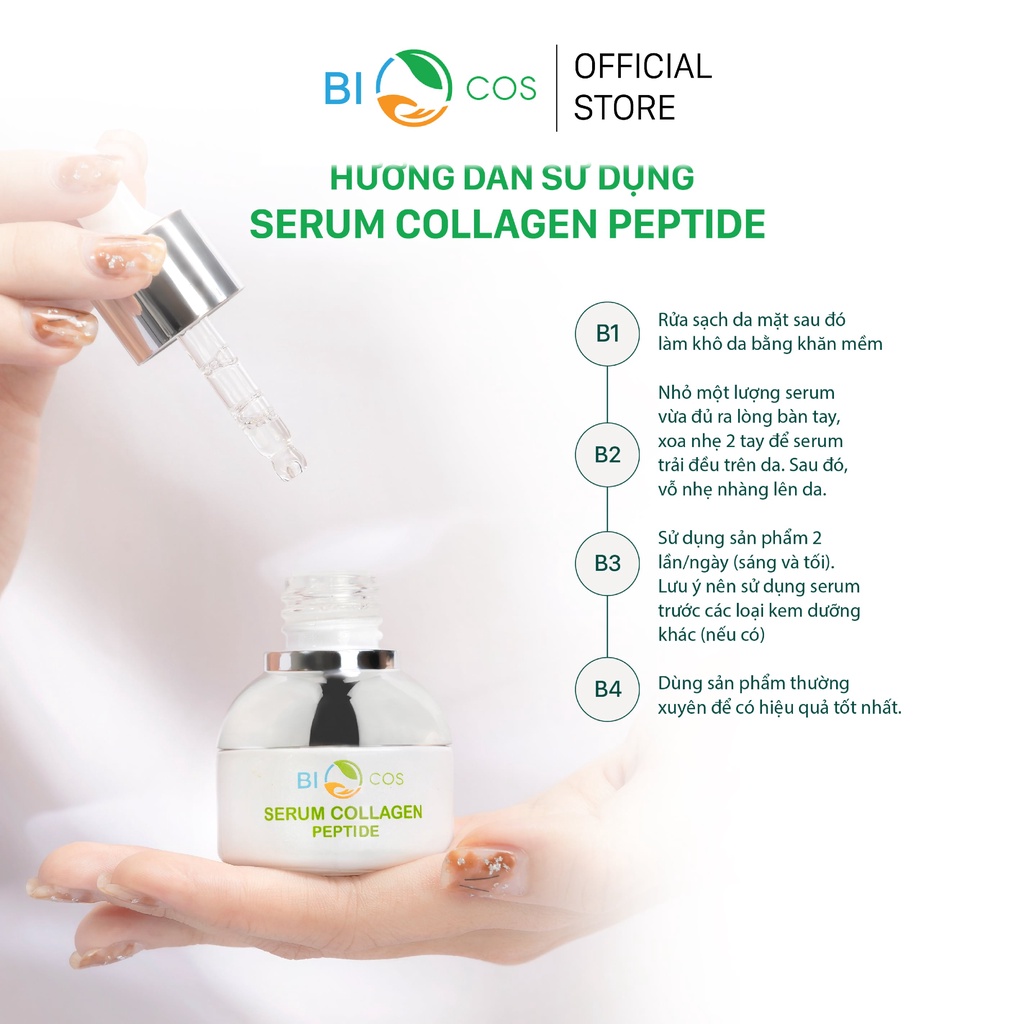 Serum Collagen Peptide Dưỡng Ẩm Và Làm Mềm Da, Tái Tạo Da Làm Mờ Thâm Nám BIO COSMETICS (20ml).