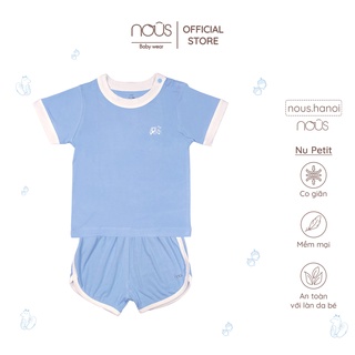 Bộ Quần Áo Cài Vai Cộc Petit Xanh Dương Nous (Size 12-18M Đến 18-24M)