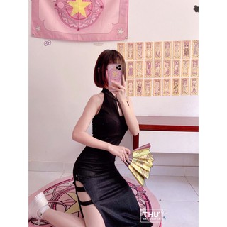 Vây sườn xám ôm body sát nách xẻ đùi quyến rũ