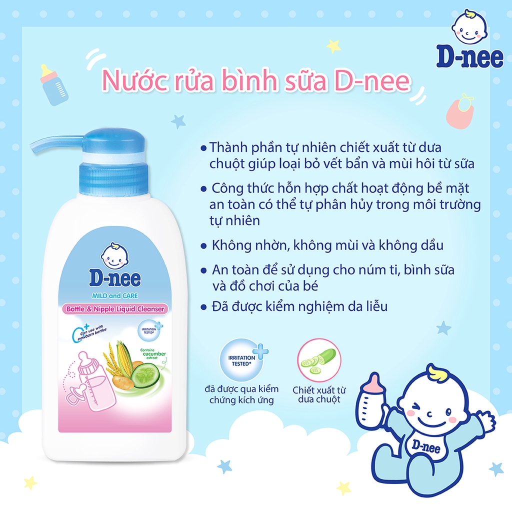 [Mã BMBAU50 giảm 7% đơn 99K] Nước rửa bình sữa D-nee 500 ML