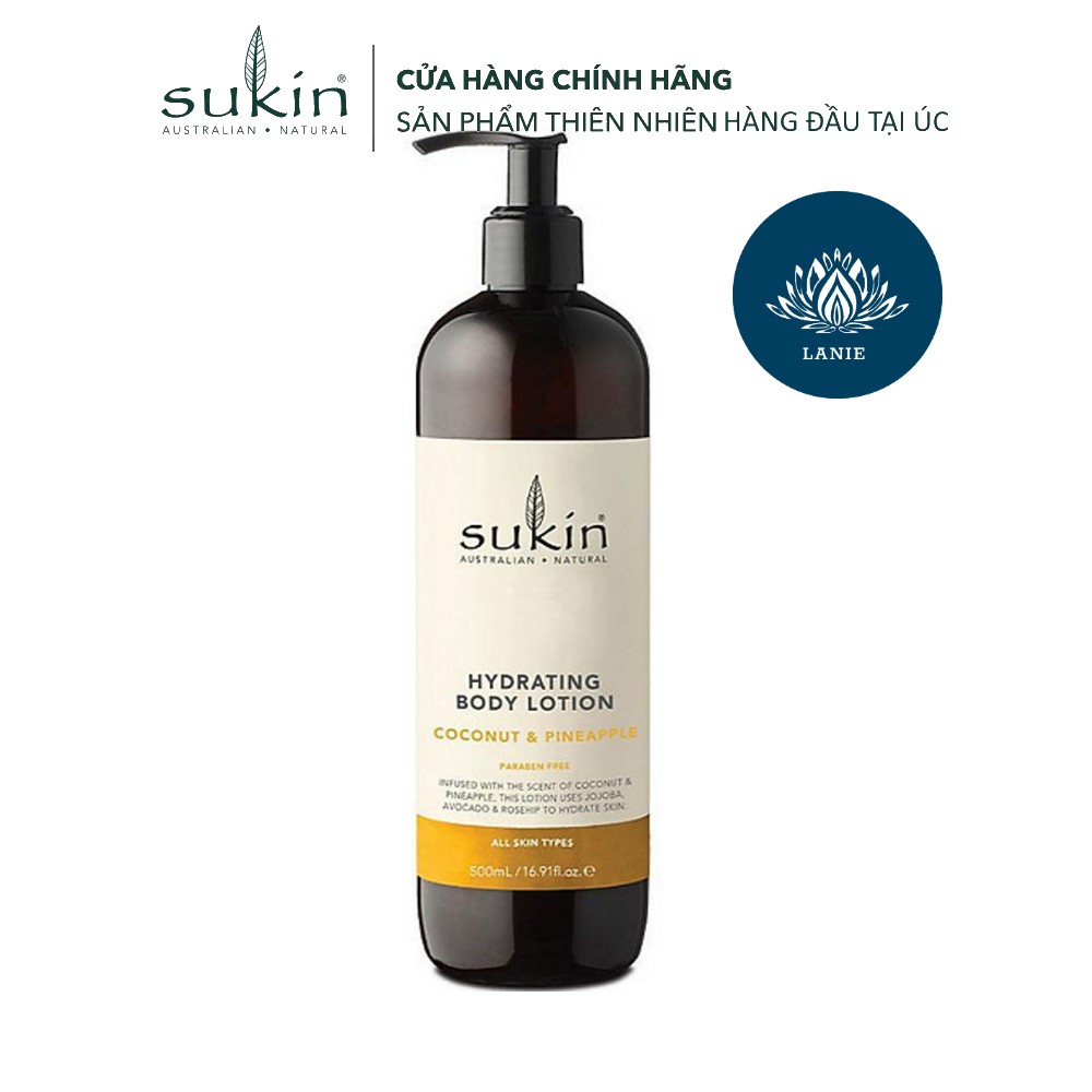 Sữa Dưỡng Thể Hương Dừa Và Dứa Sukin Hydrating Body Lotion Coconut & Pineapple 500ml