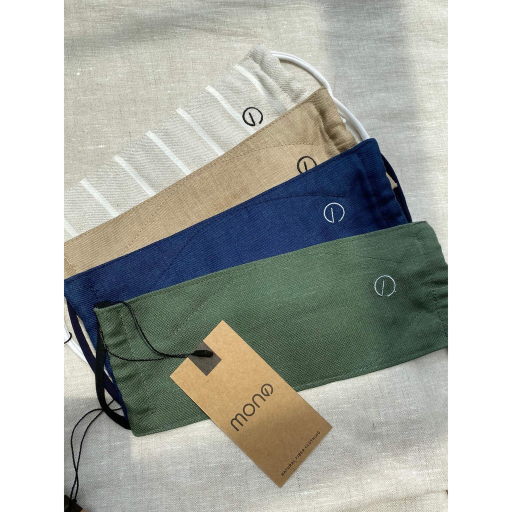 Khẩu trang vải linen hai lớp thiết kế 3D MONO (màu ngẫu nhiên) | BigBuy360 - bigbuy360.vn