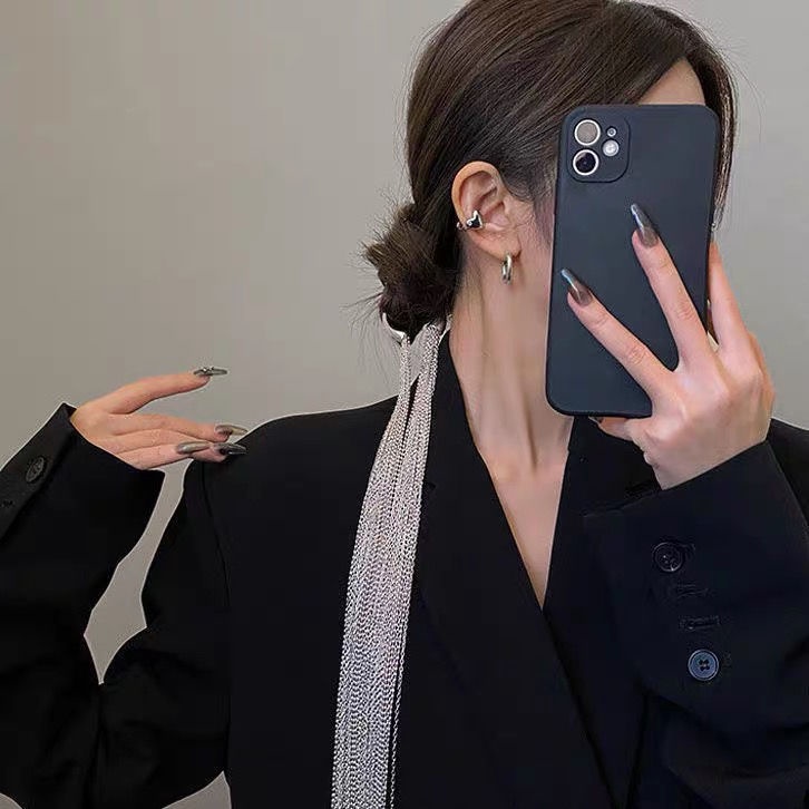 Băng Đô Cài Tóc Đuôi Ngựa Phối Tua Rua Phong Cách Thời Trang Pháp Sang Trọng