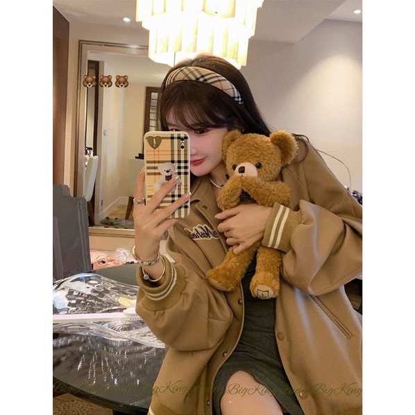 ÁO BOMBER NỈ HOT TREND MÀU NÂU CỰC TÂY