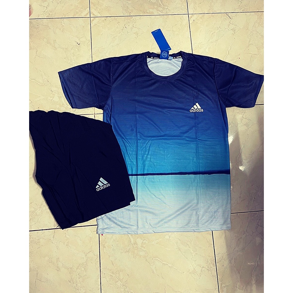 Bộ quần áo Thể Thao Nam Adidas Cộc tay chất liệu thun lạnh mềm mịn,co giãn 4 chiều, thấm hút mồ hôi