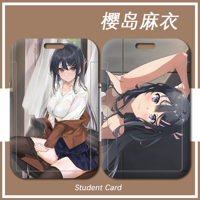 Sakurajima Mai Card Holder Rascal Does Not Dream of Bunny Girl Senpai New Passport Holder Student Custom Anime Bus Card Protective Case Transparent Cute Senior Sister Lanyard Name Tag Bunny Girl