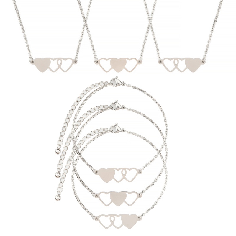 Set 3 Vòng Tay / 3 Thẻ Tình Bạn Mặt Trái Tim