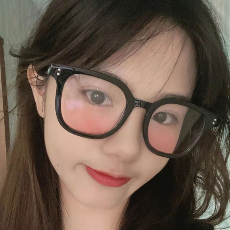 Mắt kính nữ gọng vuông ánh hồng thời trang siêu hot, kính mát má hồng màu đen thanh lịch cho nữ 2022