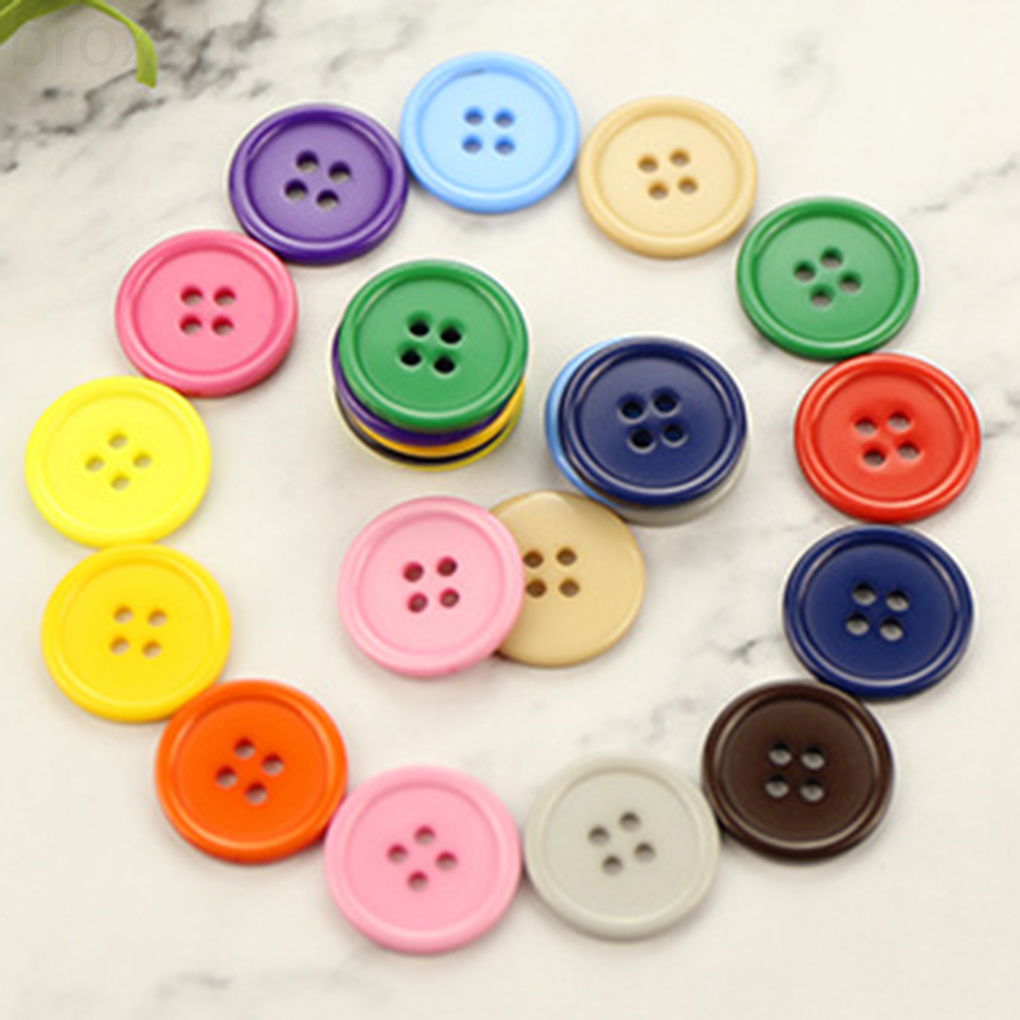 Set 100 Cúc Áo Nhựa 4 Lỗ Nhiều Màu