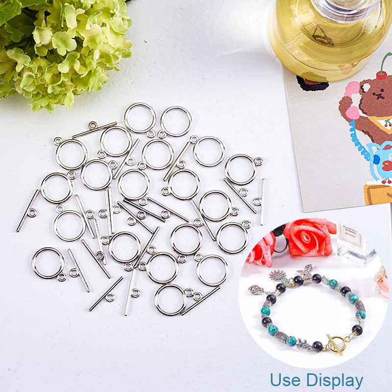 Bộ 20 Móc Cài Tròn Dẹt 15x2mm Không Chì Màu Vàng Phong Cách Tây Tạng