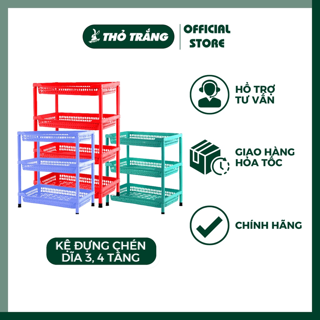 Kệ Đựng Dĩa 3 tầng, 4 Tầng nhựa Hiệp Thành 275HI Việt Nam Nhiều Size Nhiều Màu