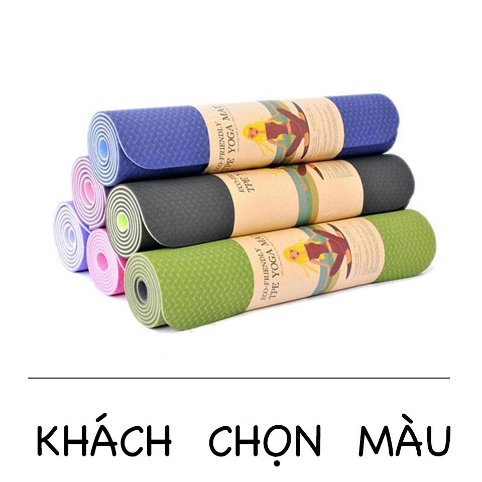 Giao Nhanh - Bảo Hành 365 Ngày - Lỗi 1 Đổi 1 - THẢM TẬP YOGA TPE CAO CẤP 2 LỚP 6MM