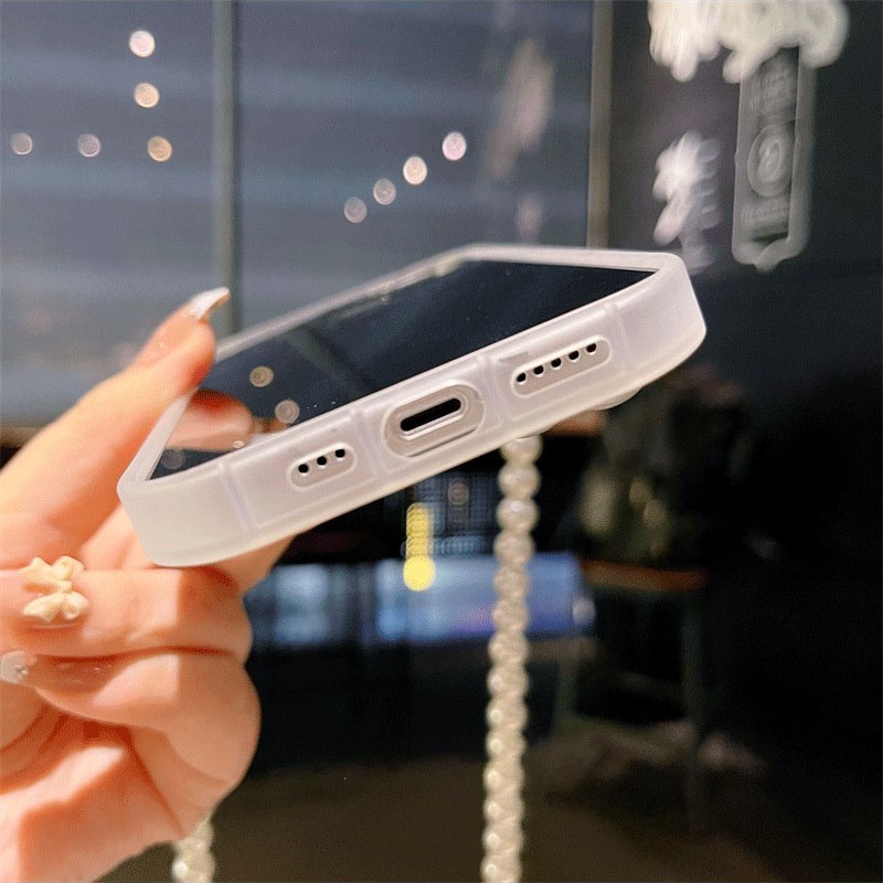 Ốp Điện Thoại Dẻo Hình Tai Gấu 3D Đính Ngọc Trai / Nơ Dễ Thương Cho IPhone 13 11 12 Pro Max X XR XS 7 8 Plus