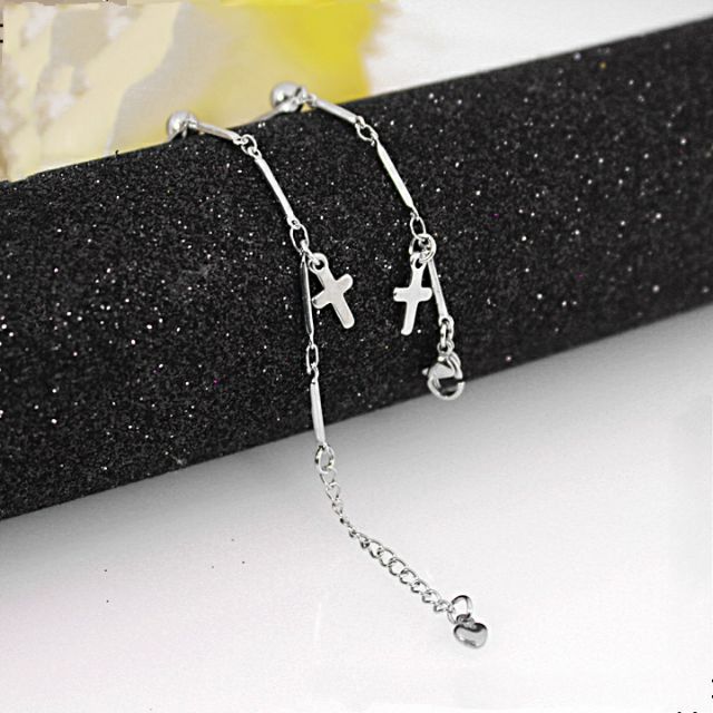 Lắc tay nữ thánh giá inox cao cấp