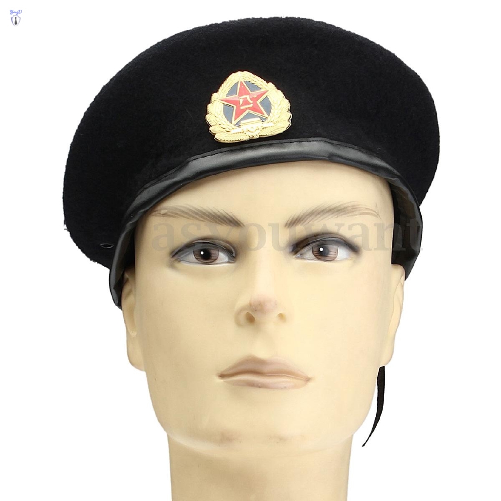 Nón Beret Vải Dạ Phong Cách Quân Đội Vintage Cho Nam Và Nữ