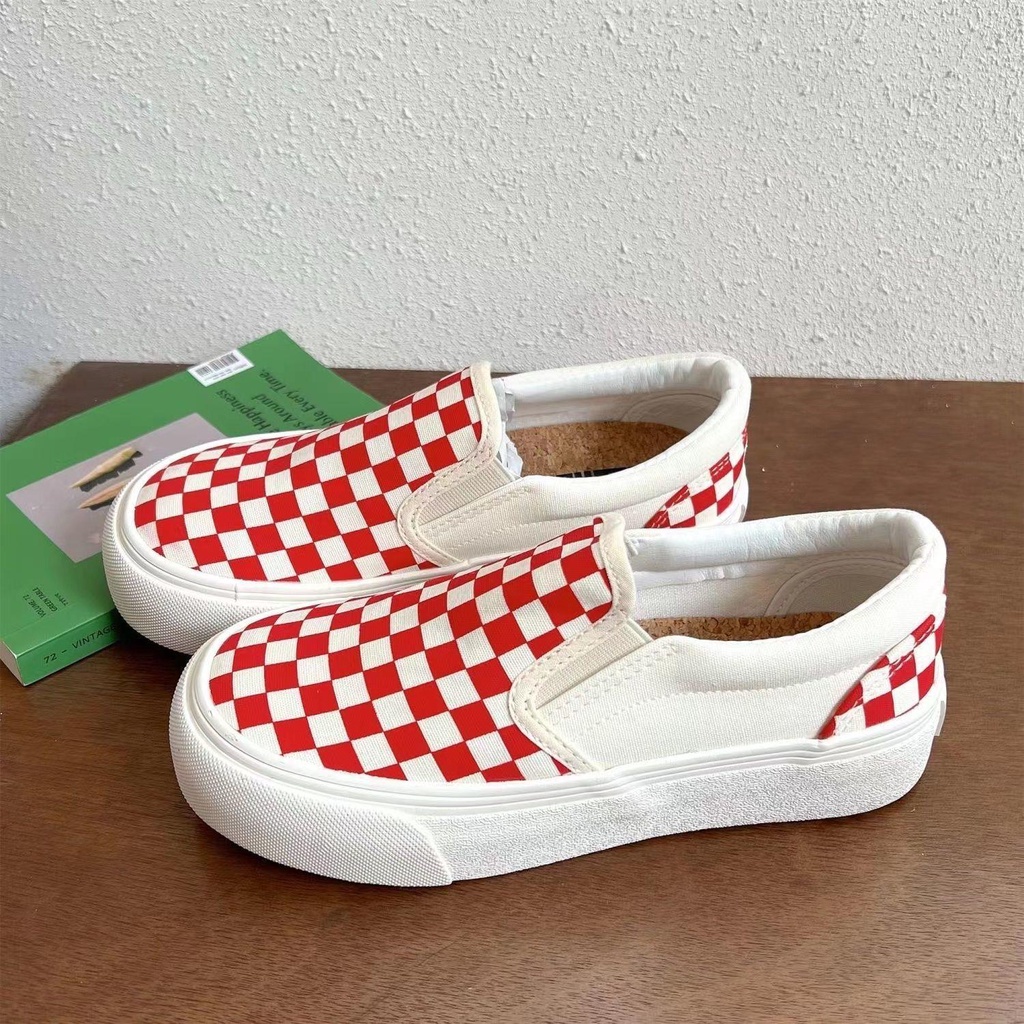 Giày Lười Vải Canvas Mũi Tròn Đế Dày Phong Cách Retro Hồng Kông Dễ Thương Thời Trang Mùa Hè 2022 Cho Nữ