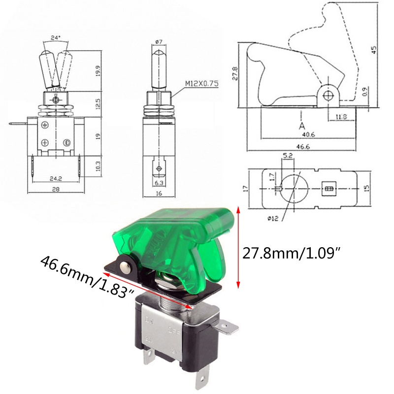 Công Tắc Bật / Tắt Đèn LED Chống Thấm Nước Cho Xe Hơi / Tàu Thuyền / RV