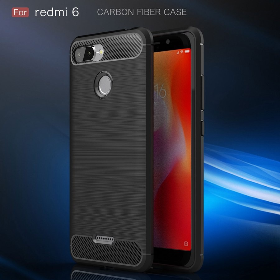 Ốp Lưng Xiaomi Redmi 6 Dẻo Cacbon Phay Xước chống sốc