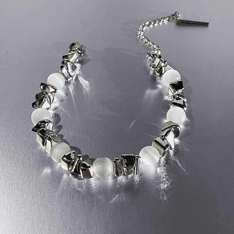 Vòng Tay Chuỗi Hạt Đá Opal Phong Cách Hip Hop Thời Trang Cho Nam Và Nữ