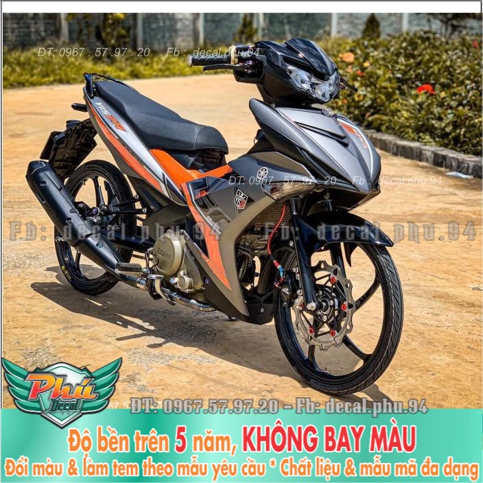 Tem rời Exciter 150 Y15ZR Cam đen Xám (X) -1