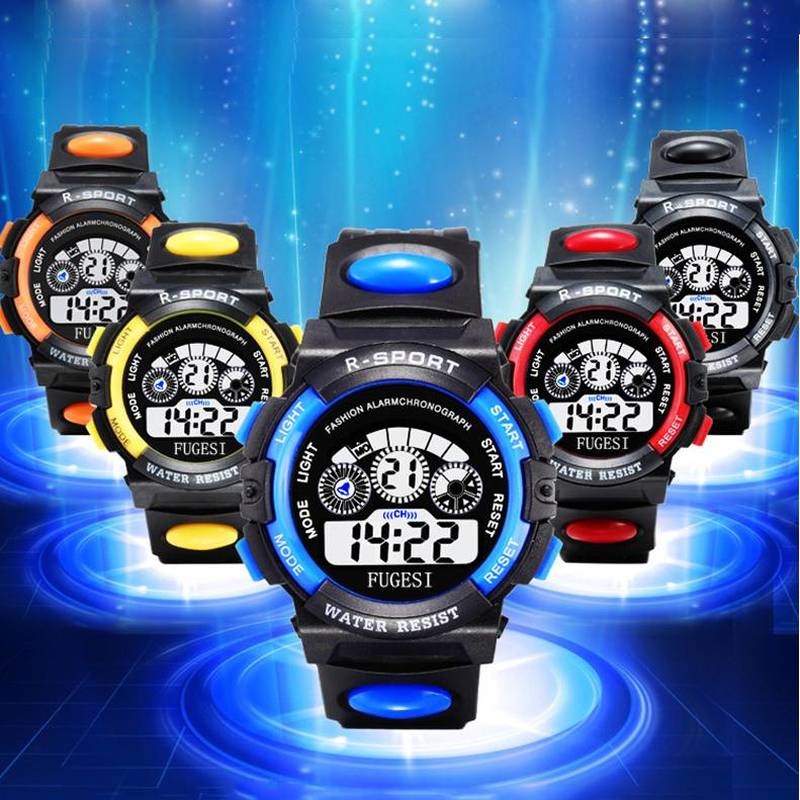 [Kids Led Digital Sports Silicone Rubber Digital Watch] [Children Waterproof Sport Electrical LED Watches] [Perfect Gifts Wristwatch For Student Boys &amp; Girls]