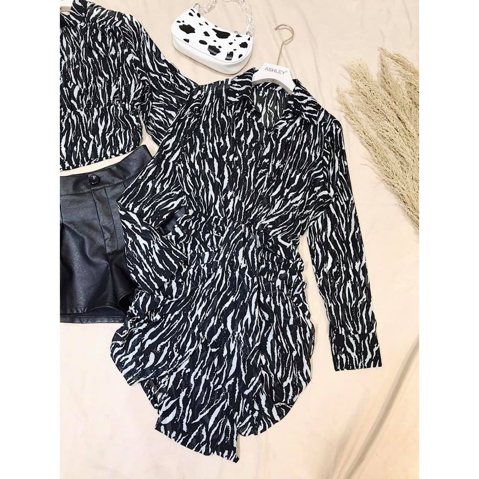 VÁY SƠ MI DÁNG DÀI CHÉO TÀ CÓ NƠ DÀI CHIẾT EO KHOE DÁNG | BigBuy360 - bigbuy360.vn