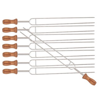 Xiên nướng BBQ chất liệu Inox 304 cán gỗ sồi tự nhiên