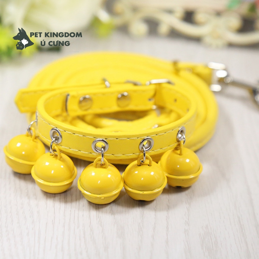 Vòng Cổ Chó Mèo 5 Chuông Kèm Dây Dắt