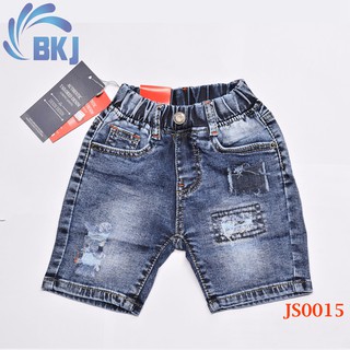 Quần Jean Rách Lửng Bé Trai 6 - 20Kg Quần Jean Trẻ Em Cao Cấp Lưng Thun Co Giãn Quần Bò Trẻ Em