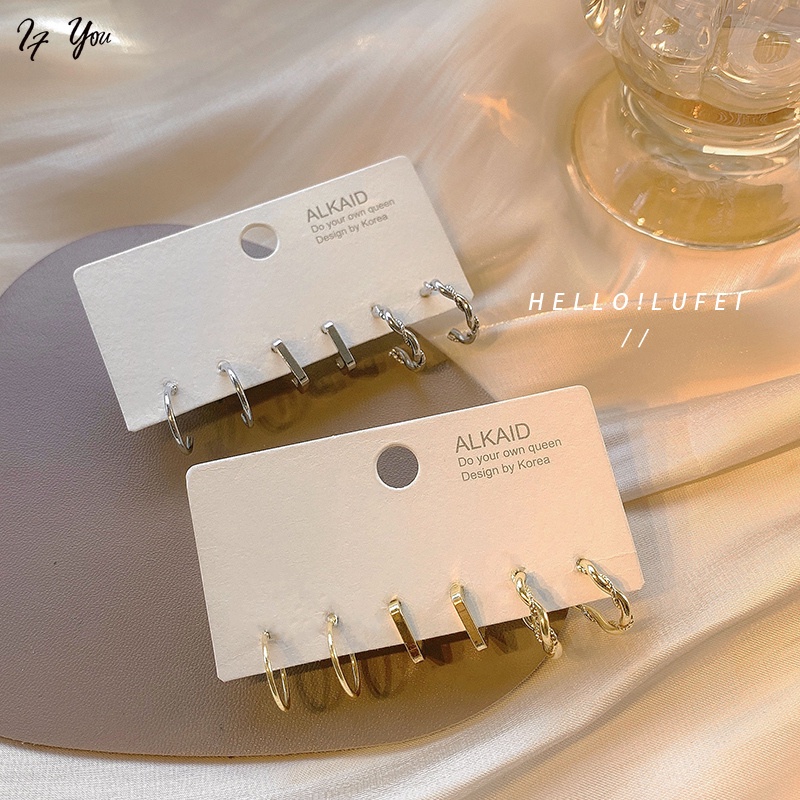 Set 3 đôi khuyên tai nữ AY ngọc trai giả đơn giản thời trang