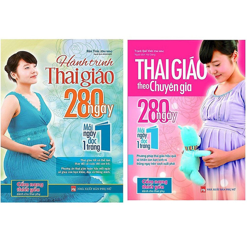 Sách - Combo Thai giáo theo chuyên gia + Hành trình thai giáo 280 ngày mỗi ngày đọc 1 trang