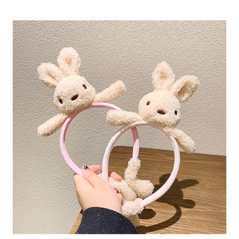 Băng Đô Cài Tóc Bằng Vải Bông Họa Tiết Thỏ Gấu Hoạt Hình Dễ Thương