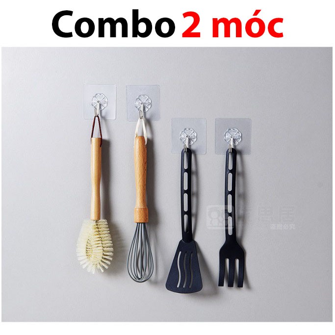 Móc dán tường chịu lực siêu chắc siêu bền, móc dính tường treo đồ siêu dính, móc treo tường quần áo trong suốt