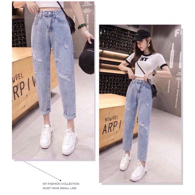 Quần Jean Bò Baggy Nữ CANA Jeans Cạp Cao Phong Cách MS18