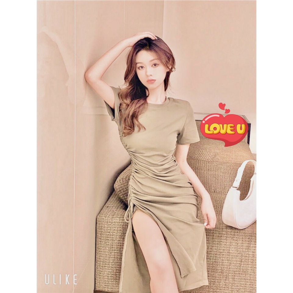 [QUÀ TẶNG, CỘT TÓC HOA CÚC] VÁY, ĐẦM ÔM SIÊU SỊN SÒ CHẤT CHẤT LIỆU BOZIP CO DÃN 4 CHIỀU DÂY RÚT BÊN HÔNG TUỲ CHỈNH