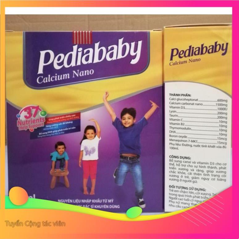 Siro Pediababy canxi nano bổ sung canxi, Cung cấp DHA giúp phát triển trí não,  cho bé từ 06 tháng tuổi trở lên