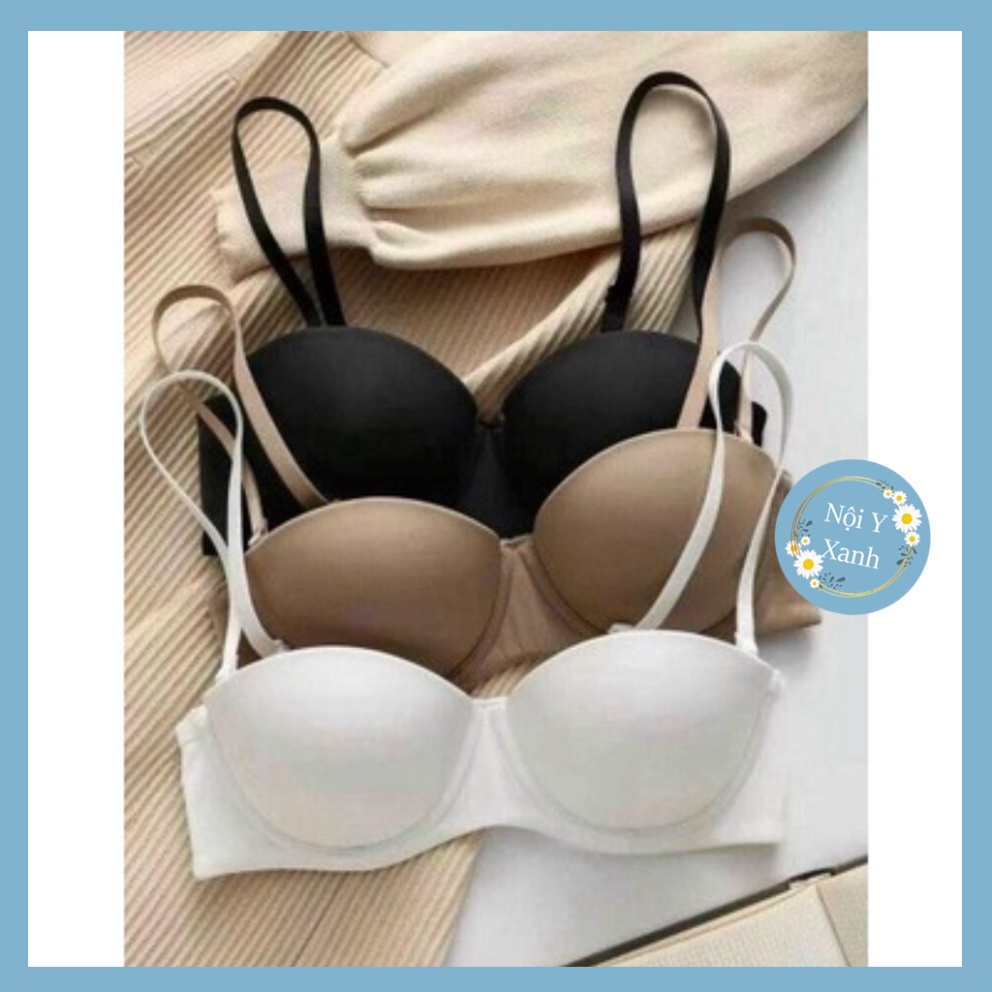 Áo lót xuất cúp ngực cao cấp Nội y xanh Áo cúp ngực không dây nâng ngực sexy chống tụt Vòng 1 Gợi Cảm