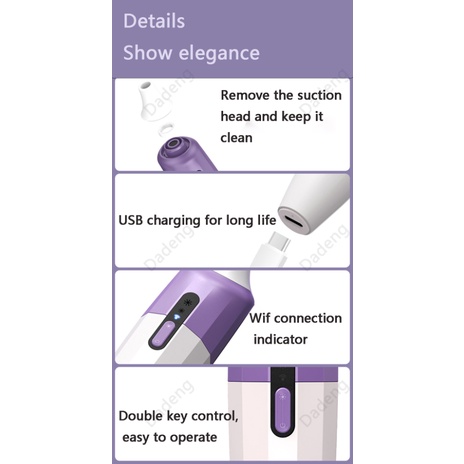 Dụng cụ hỗ trợ loại bỏ mụn đầu đen thông minh bằng điện cho vùng mũi làm sạch lỗ chân lông