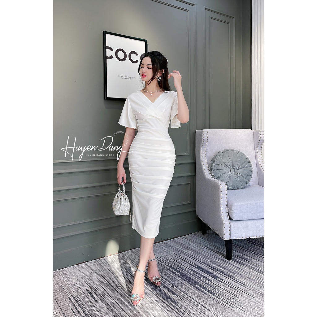 Đầm dài cánh tiên body nhún 3052 - đầm thời trang nữ