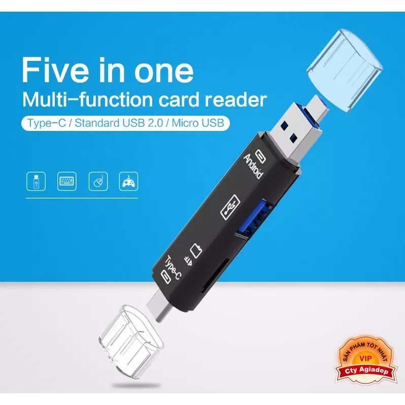 Đầu cắm OTG xịn giúp điện thoại Android đọc thẻ nhớ TF, USB, Type C