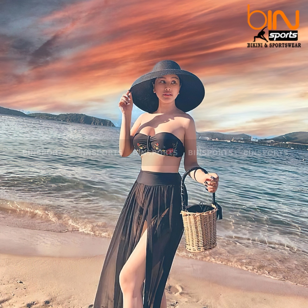 Bikini 2 Mảnh Kèm Chân Váy Voan Sexy Bin Sports BHV102