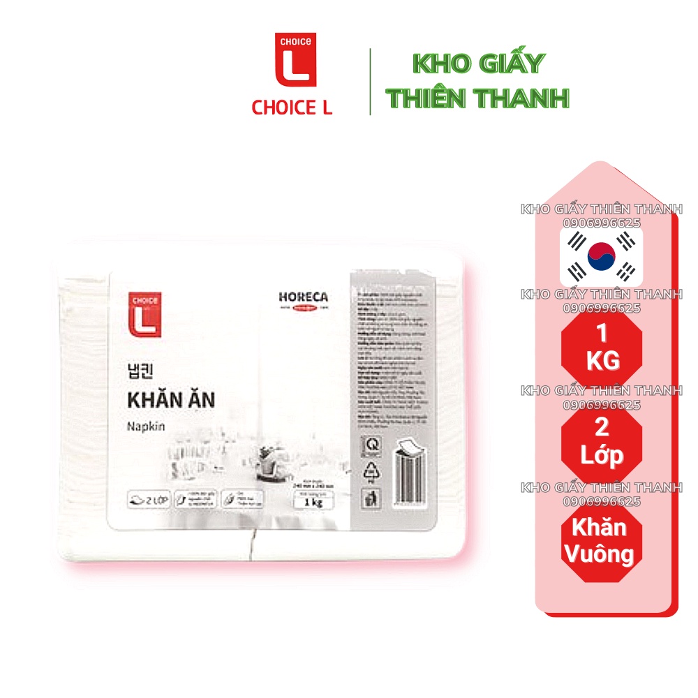 Khăn Ăn Vuông Hàn Quốc 1KG LOTTE Choice L Giấy 2 Lớp Siêu Mịn Siêu Tiết Kiệm 🍀 Kho Giấy Thiên Thanh 🍀
