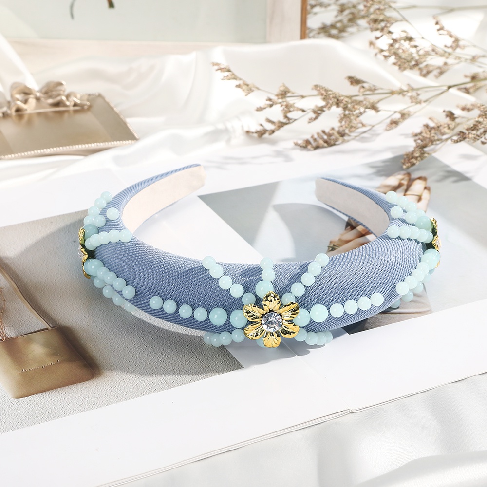 Cài tóc HAIMEIKANG bằng xốp đính hạt cườm và kim cương nhân tạo hàng mới