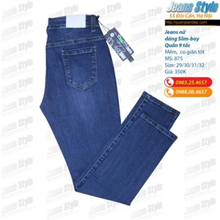Jeans nữ dáng slim-boy, cạp trung big size XK 874