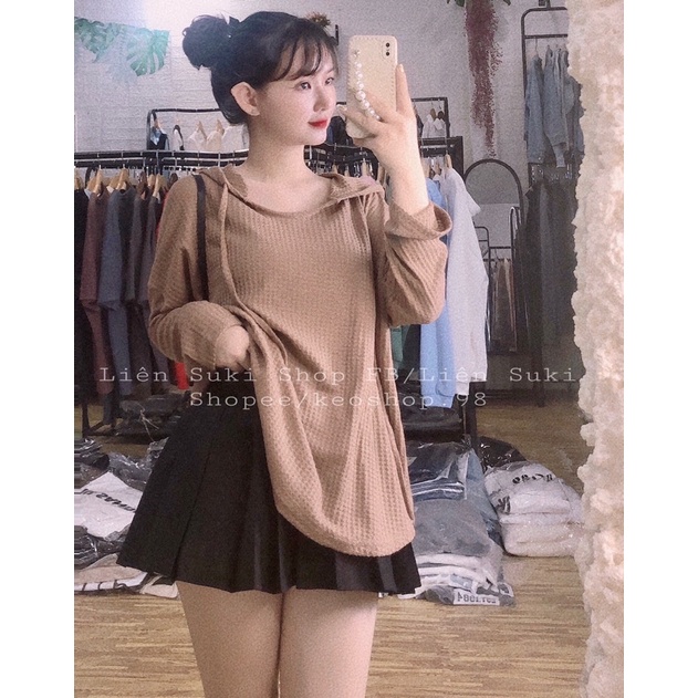 Áo thu đông mũ/Ảnh thật áo len thu đông