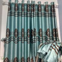 Rèm thô nhung dệt nhé đục lỗ sóng ống rộng 3m 2 cao 2m 8 bao gồm phụ kiện