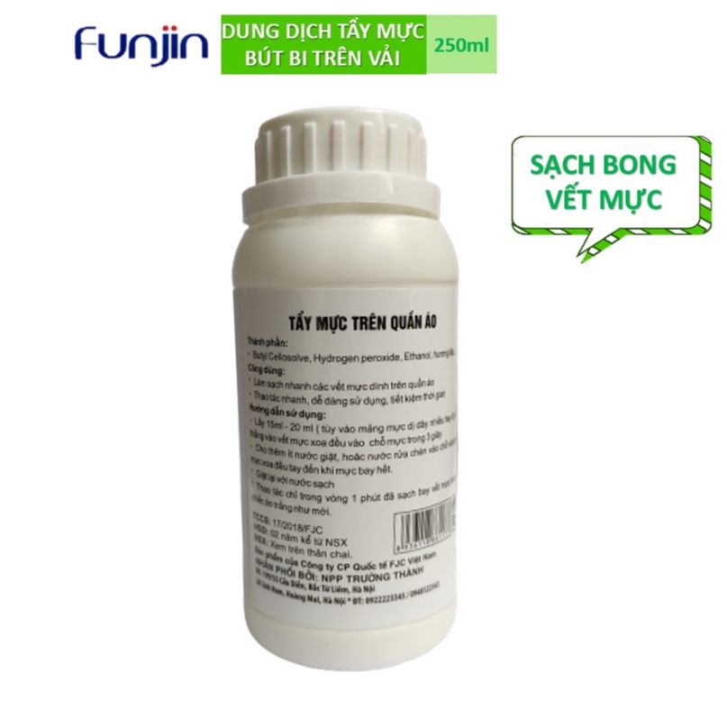 [Mã LTP50 giảm 50000 đơn 150000] Dung dịch Tẩy mực bút bi Funjin 250ML