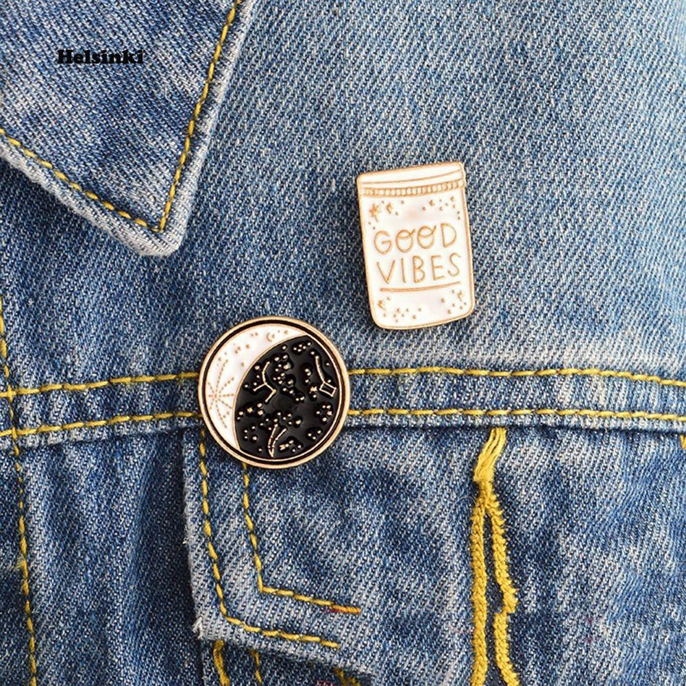 2 Huy Hiệu Cài Áo Khoác Denim In Chữ Good Vibes Ursa Major